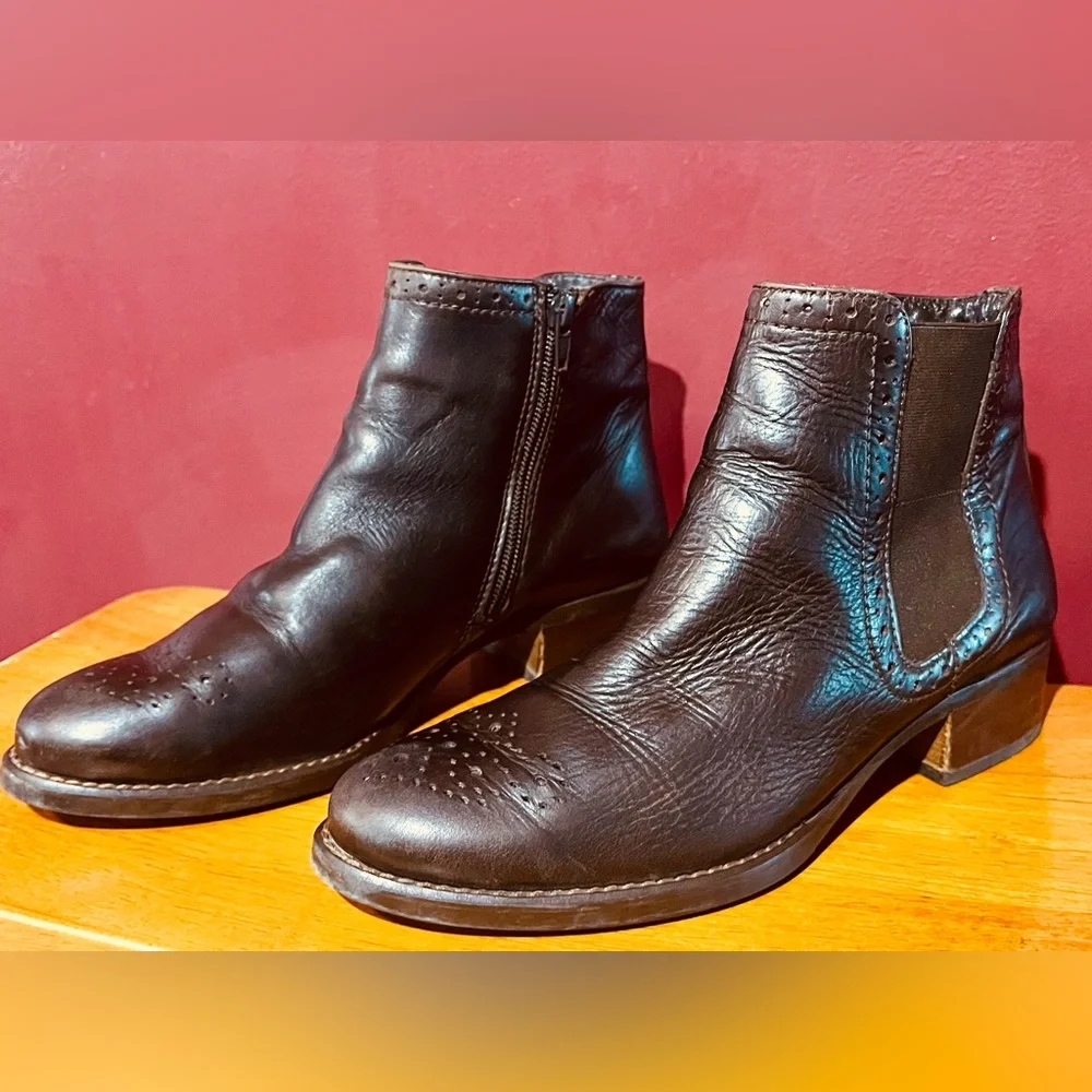 Paul Green Munchen Brown European Leather Ankle Boots Women's US 6.5 (UK 4)